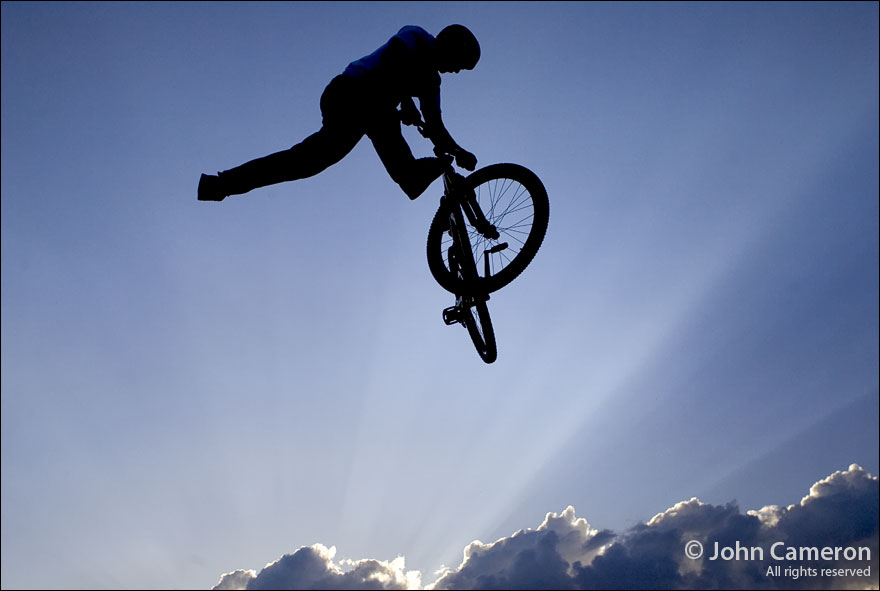High jump at Crankworx after the sun is gone