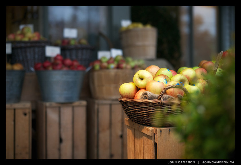 Apples outside the Health Food Store