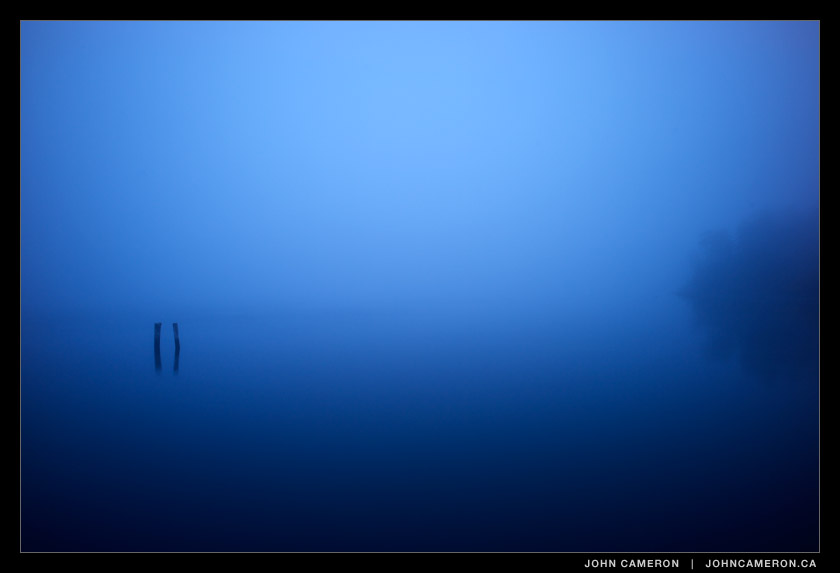 sunrise fog on salt spring island