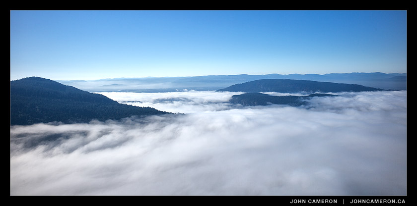 Thick fog swirls into Sansum Narrows