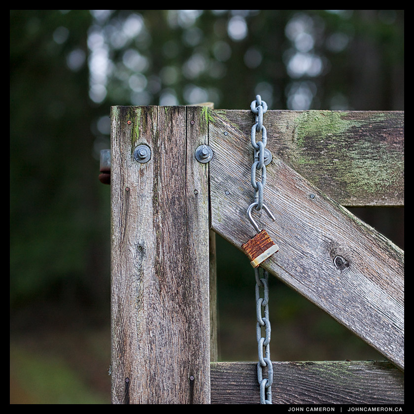 an open gate on salt spring island